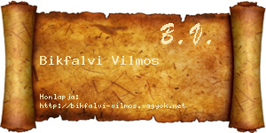 Bikfalvi Vilmos névjegykártya